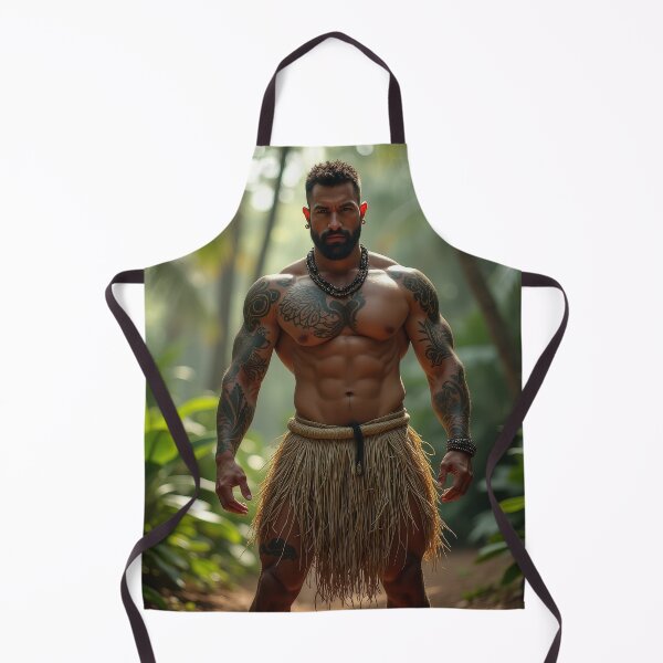 Item preview, Jungle Guardian: Fierce Polynesian Warrior with Tribal Tattoos designed and sold by InkDazzle.