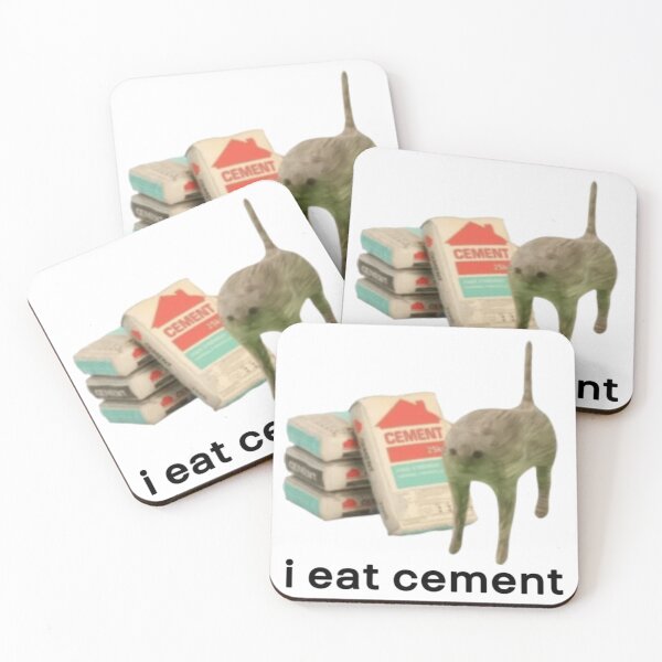 Item preview, i eat cement cat designed and sold by ThomasKarlowski.