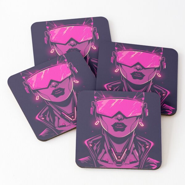 Item preview, Cyberpunk Punk Girl in Glassess Pink Neon designed and sold by Nightarcade.
