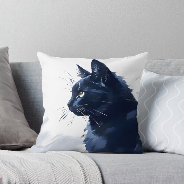 Item preview, Black Cat Oil Paint Style designed and sold by CatManiaShop.