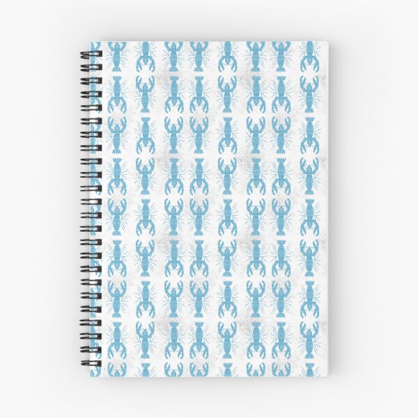 Item preview, Blue and white lobsters block print style nautical ocean fishing coastal  designed and sold by Kimmygowland.