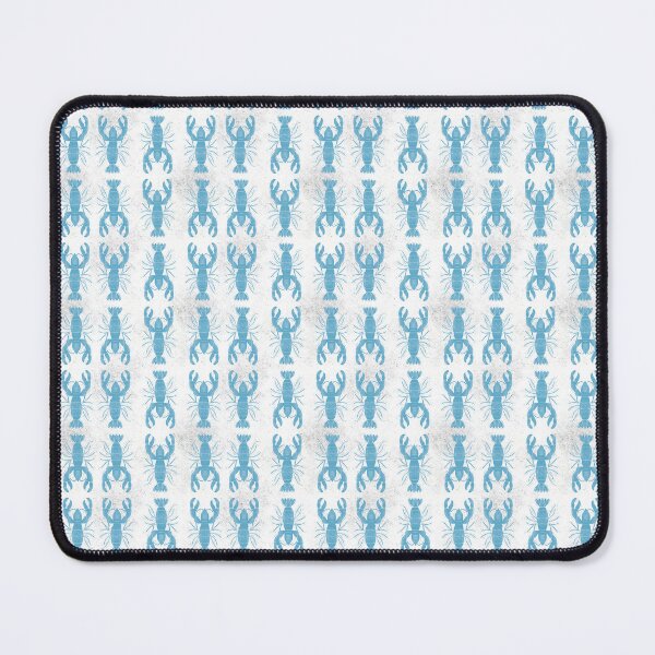 Item preview, Blue and white lobsters block print style nautical ocean fishing coastal designed and sold by Kimmygowland.