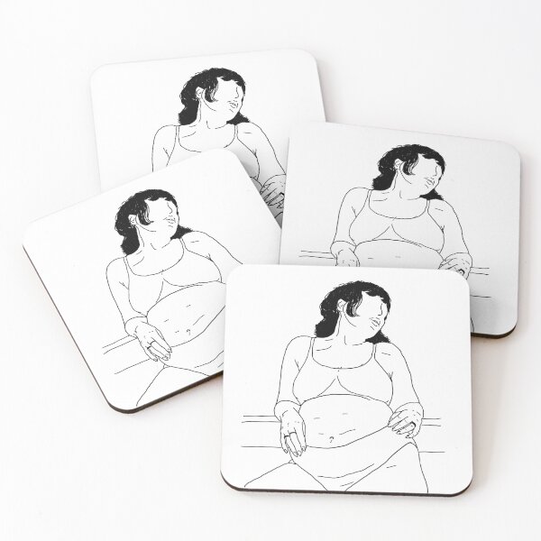 Item preview, Line drawing beautiful woman feeling herself designed and sold by SuzyMae.