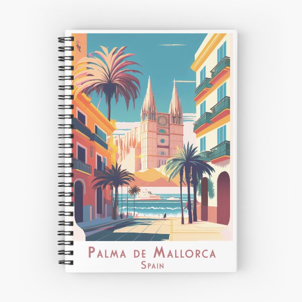 Item preview, Retro travel poster of Palma de Mallorca, Spain - vintage cathedral with Mediterranean flair designed and sold by pod24.