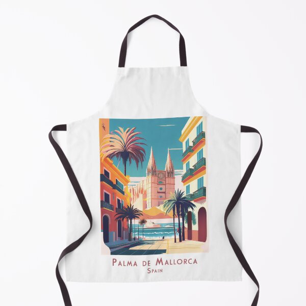 Item preview, Retro travel poster of Palma de Mallorca, Spain - vintage cathedral with Mediterranean flair designed and sold by pod24.