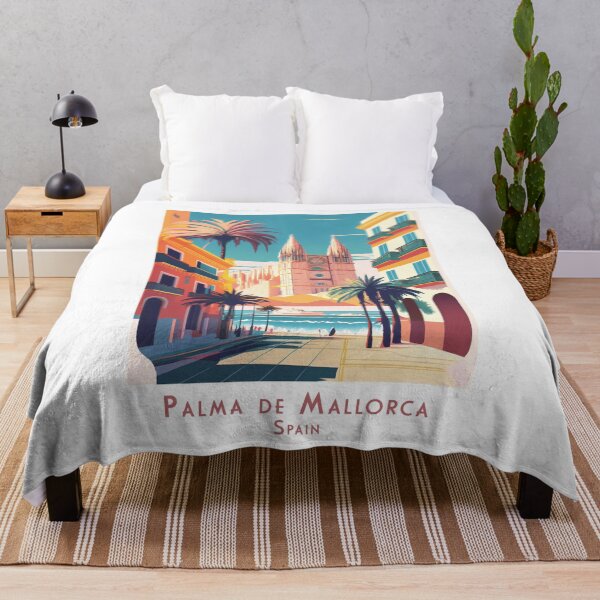 Item preview, Retro travel poster of Palma de Mallorca, Spain - vintage cathedral with Mediterranean flair designed and sold by pod24.
