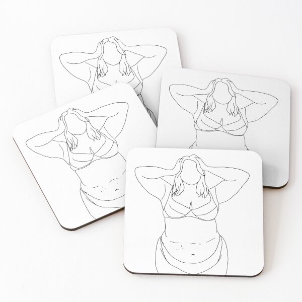 Item preview, Line drawing beautiful woman feeling herself designed and sold by SuzyMae.
