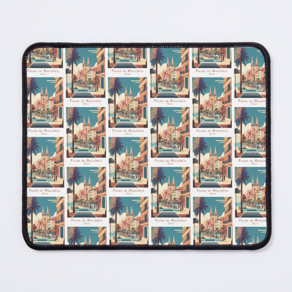 Item preview, Retro travel poster of Palma de Mallorca, Spain - Vintage cathedral and seafront promenade designed and sold by pod24.