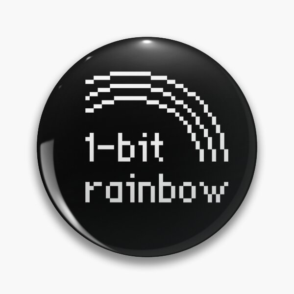Item preview, 1-bit rainbow white on black designed and sold by 1bitrainbow.