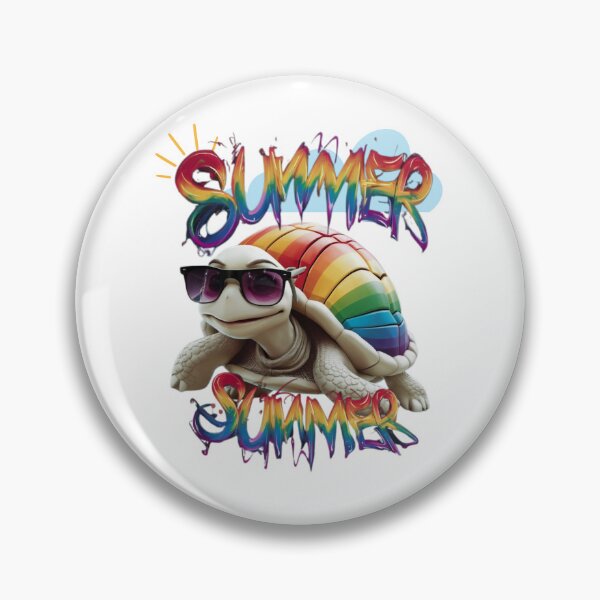 Item preview, Funny summer turtle with glasses and a rainbow shell designed and sold by LeviABI.