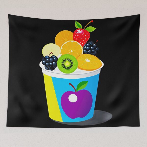Item preview, Colorful Yogurt Cup with Fresh Fruits designed and sold by artwaves.