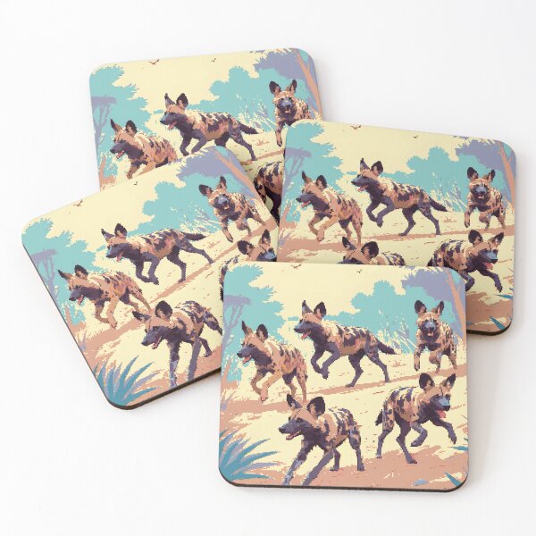 Item preview, Pixel African Wild Dogs Vigor designed and sold by NaturePixel.