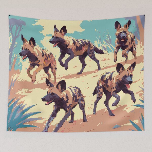 Item preview, Pixel African Wild Dogs Vigor designed and sold by NaturePixel.