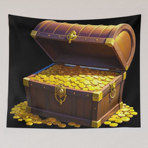 Item preview, Treasure chest overflowing with gold coins designed and sold by artwaves.
