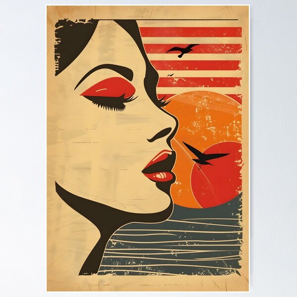Item preview, Retro Vintage Sea Art Girl designed and sold by FreakPosters.