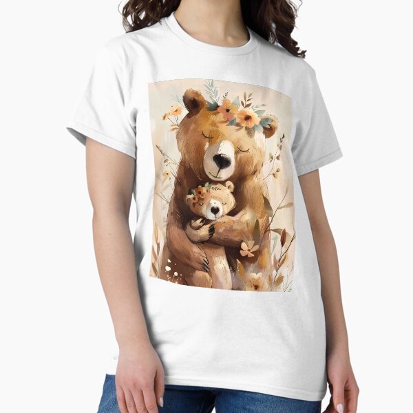 Item preview, Adorable Bear Mom Hugging Her Cub designed and sold by ArtPompon.