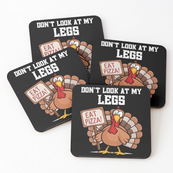 Item preview, Funny Turkey Don't Look at My Legs Eat Pizza Thanksgiving designed and sold by Quirky Shirts.