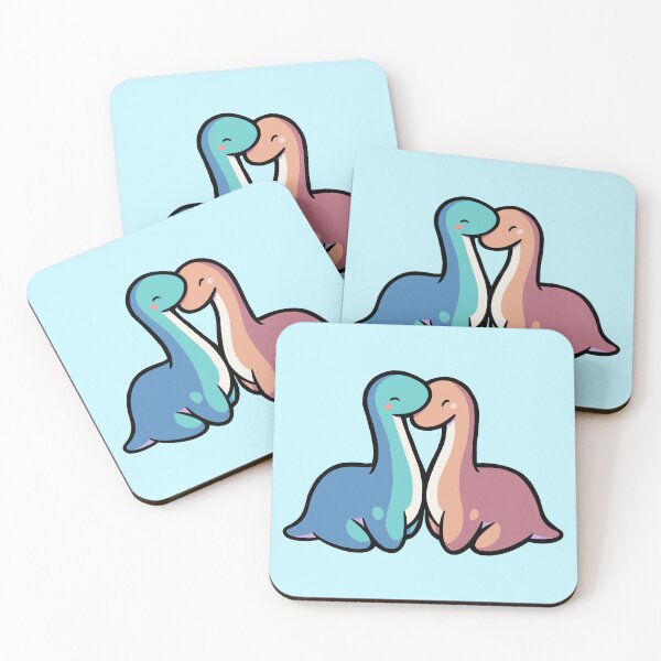 Item preview, hugadino cute longneck dinosaur couple, dino in love, relationship, romantic designed and sold by hugadino.