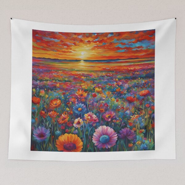 Item preview, Watercolor Sunset Meadow designed and sold by FitEnvy.