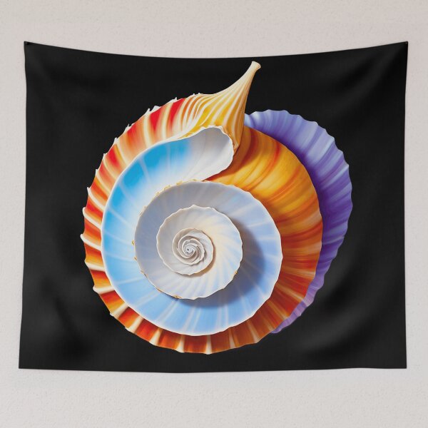 Item preview, Vibrant Multicolor Whelk Shell Illustration designed and sold by artwaves.
