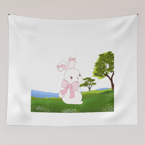 Item preview, cute rabbit design with pink bow designed and sold by StyleFused.