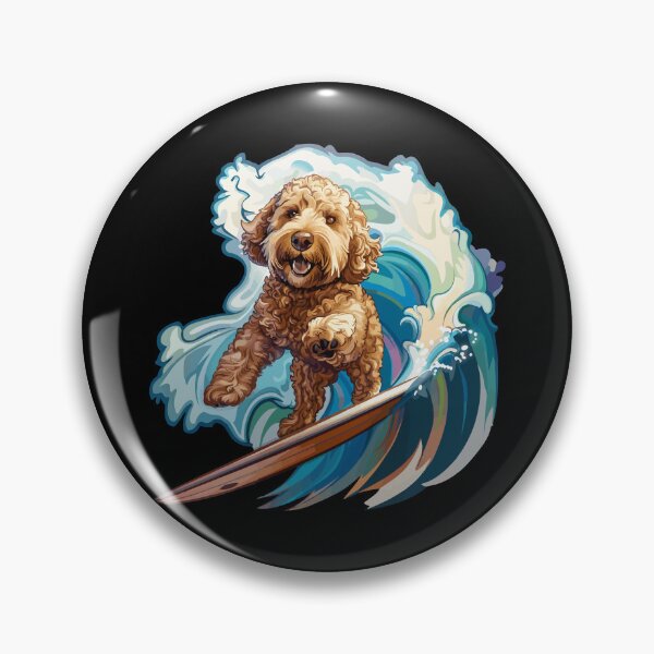 Artikelvorschau, Surfender Goldendoodle entworfen und verkauft von VelvetRoom.