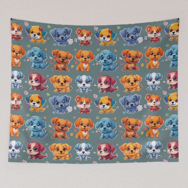 Item preview, Puppy Dog's Stickers and rainbow color, Small Heart, small butterfly, multi colored leaves, yellow puppy, Blue puppy, Rad puppy, The puppy has bright, adorable eyes. designed and sold by CHOKCHAIVONGDEE.