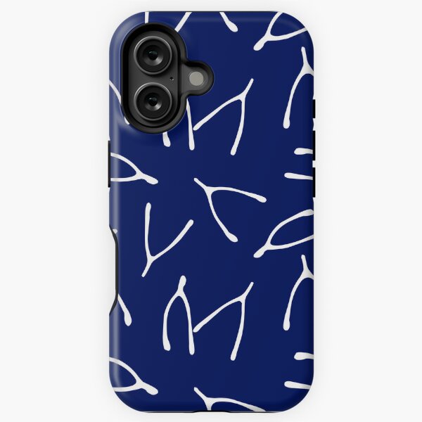 Vista previa del artículo con la obra «Patrón de hueso de los deseos | Wishbone Azul Marino Blanco», diseñado y vendido por CreativeBridge.