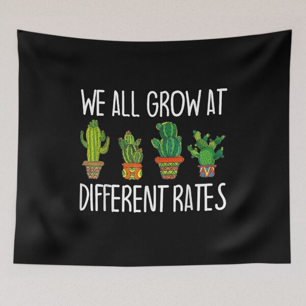 Item preview, We All Grow At Different Rates Cactus School Teacher designed and sold by VerdePlantTees.