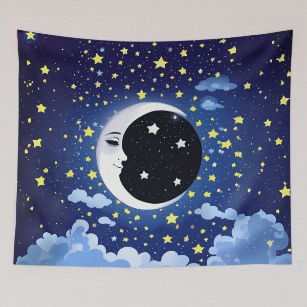 Item preview, Man in the Moon on a Starry Background  designed and sold by Marymarice.