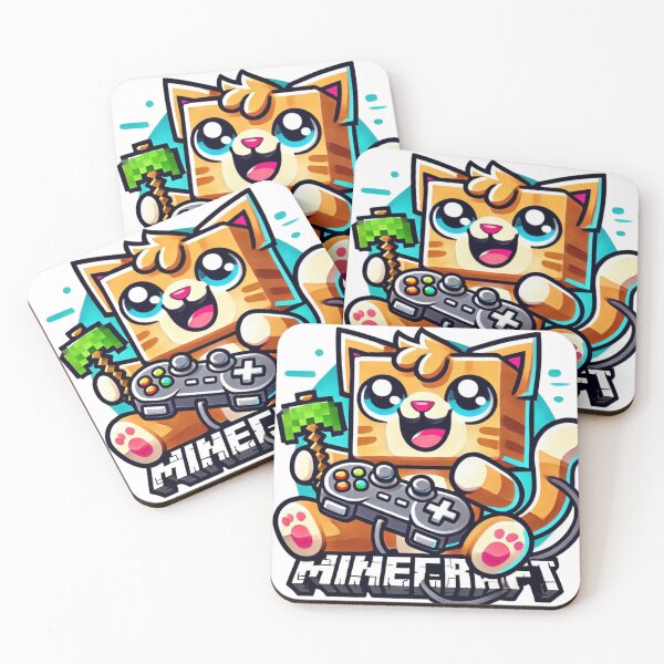 Item preview, Minecraft Style Kitten Playing Video Games designed and sold by Miguel Araujo.