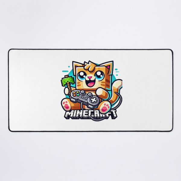 Item preview, Minecraft Style Kitten Playing Video Games designed and sold by Miguel Araujo.