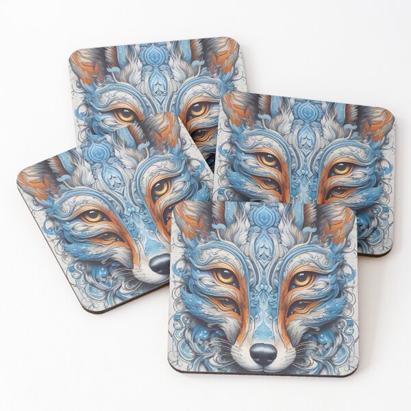 Item preview, Blue Embellished Fox designed and sold by MatrixTattoo.