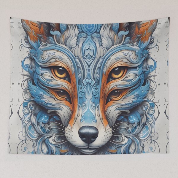 Item preview, Blue Embellished Fox designed and sold by MatrixTattoo.