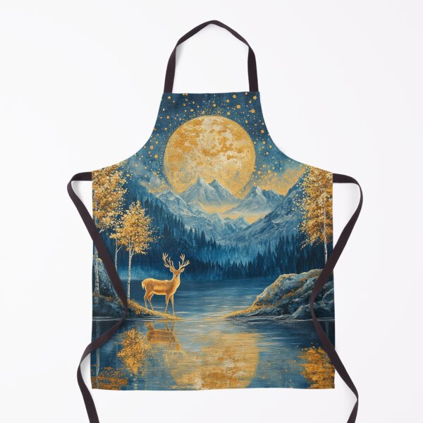 Item preview, Beautiful fantasy painting of deer in front of lake designed and sold by MargaretWiktor.
