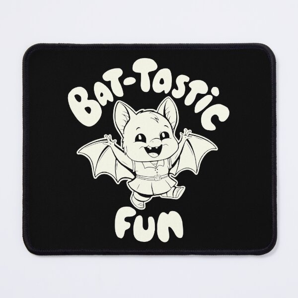 Item preview, BAT-TASTIC FUN BLACK WHITE WINGED SMILE designed and sold by SplashTastic.