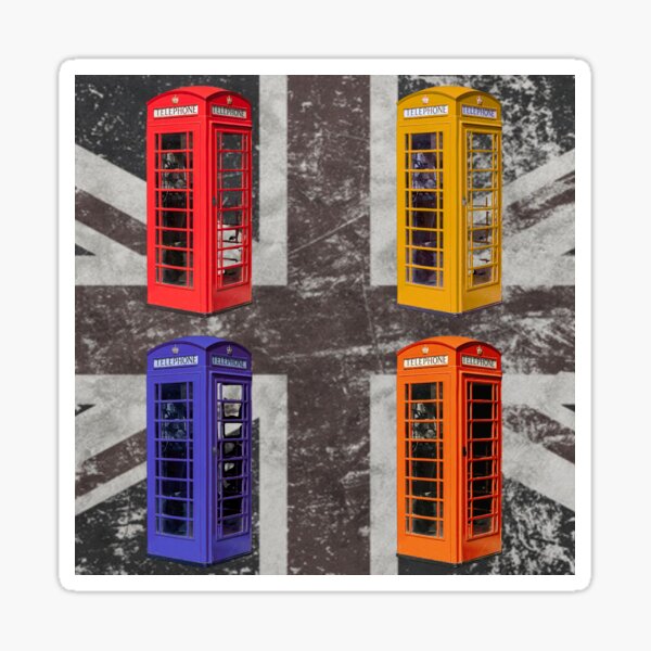 Item preview, Colourful phone boxes of Britain designed and sold by TheRubberOnion.