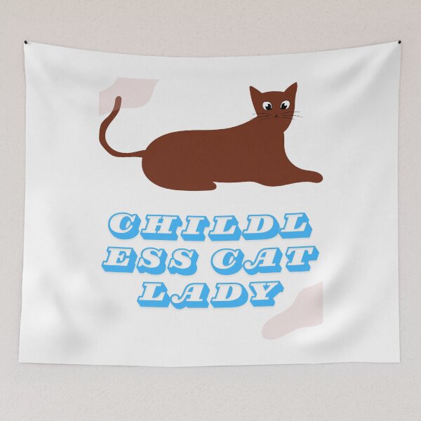 Item preview, childless cat lady designed and sold by sisira gunarathna.