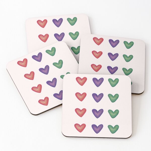 Item preview, colorful hearts designed and sold by SOFTIA.