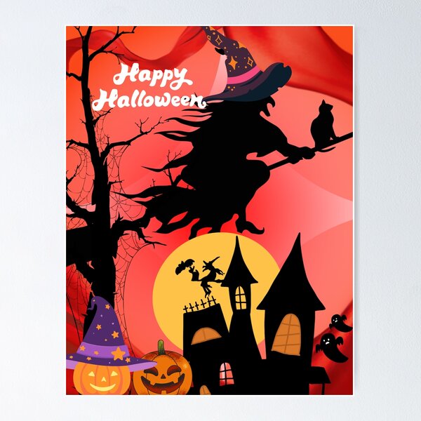 Item preview, Spooky Witch Night Halloween Greeting  designed and sold by tinkeybabes.