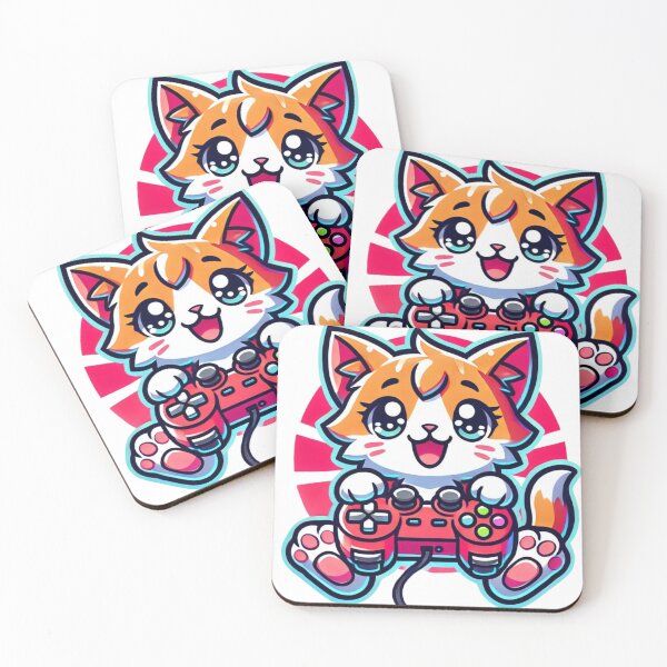 Item preview, Anime Style Kitten Playing Video Games designed and sold by Miguel Araujo.