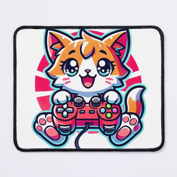 Item preview, Anime Style Kitten Playing Video Games designed and sold by Miguel Araujo.