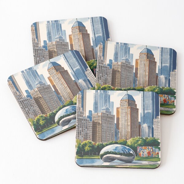 Item preview, Chicago Vintage Travel Poster designed and sold by TravelerRat.
