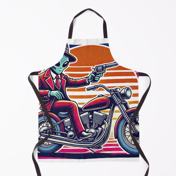 Item preview, Gangster Alien on Motorcycle | Cool Extraterrestrial Biker Art designed and sold by KawaiiCherryPie.