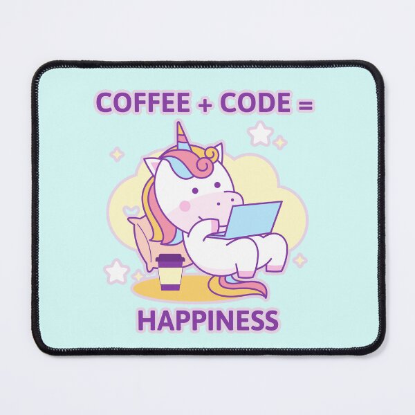 Artikelvorschau, Kaffee + Code = Glück Magisches Einhorn entworfen und verkauft von Circle-Cats.