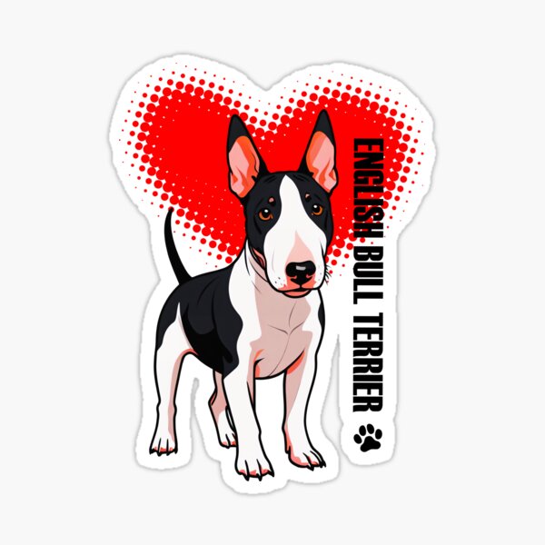 Item preview, English Bull Terrier - Heart designed and sold by Rokoyo Prints.