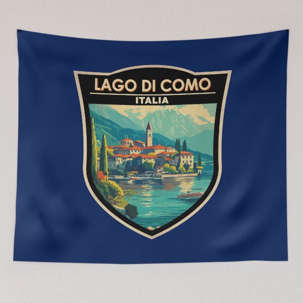 Item preview, Insignia de arte de viaje del Lago di Como Italia designed and sold by KrisSidDesigns.