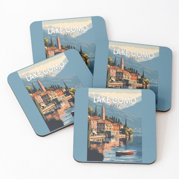 Item preview, Lake Como Italy Travel Art Vintage designed and sold by KrisSidDesigns.