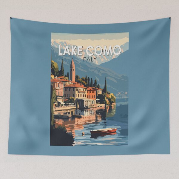 Item preview, Lago Como Italia Viajes Arte Vintage designed and sold by KrisSidDesigns.