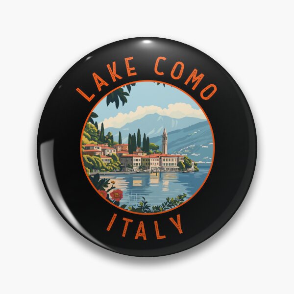 Item preview, Lake Como Italy Retro Distressed Circle designed and sold by KrisSidDesigns.